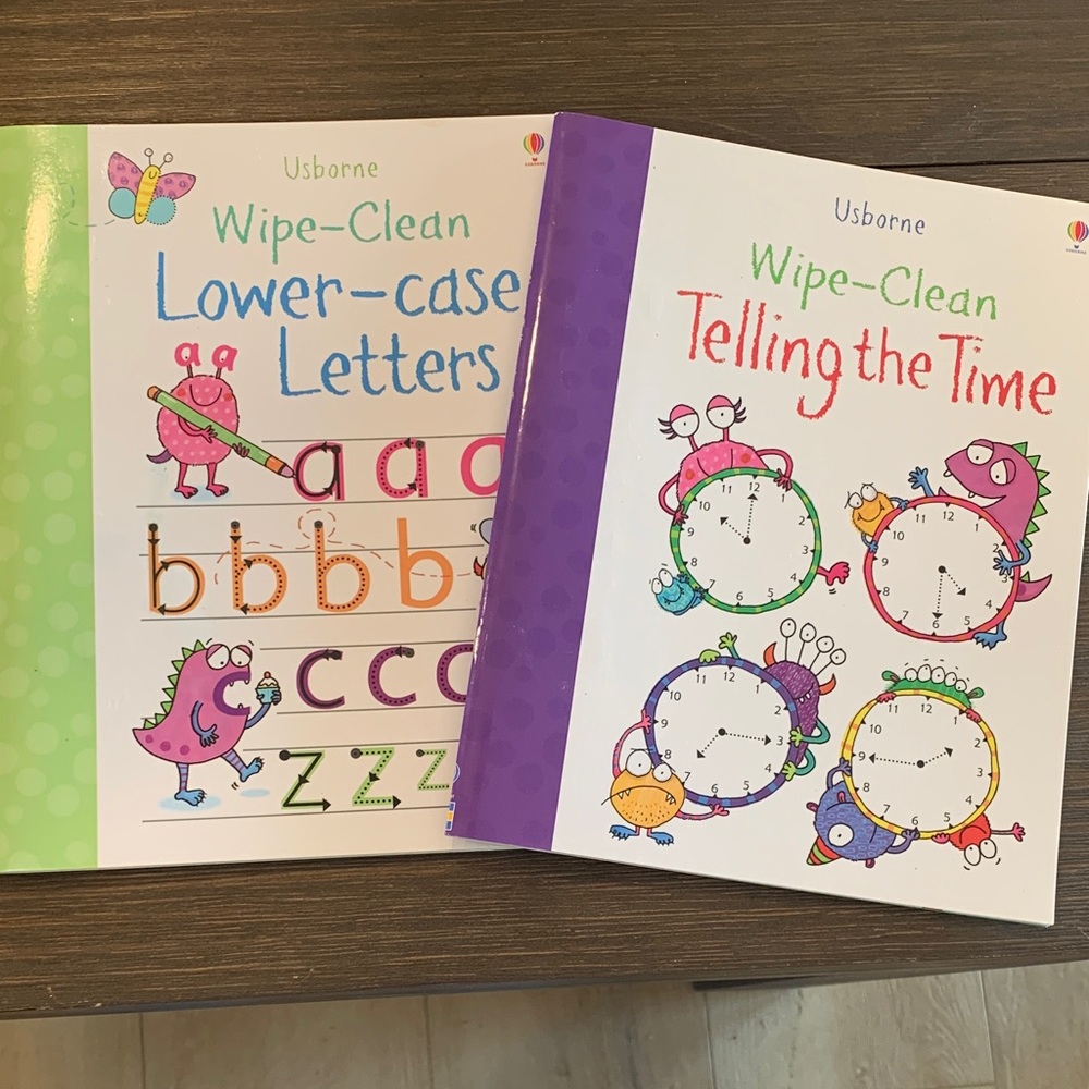Usborne wipe-clean Time/Letters Book Set